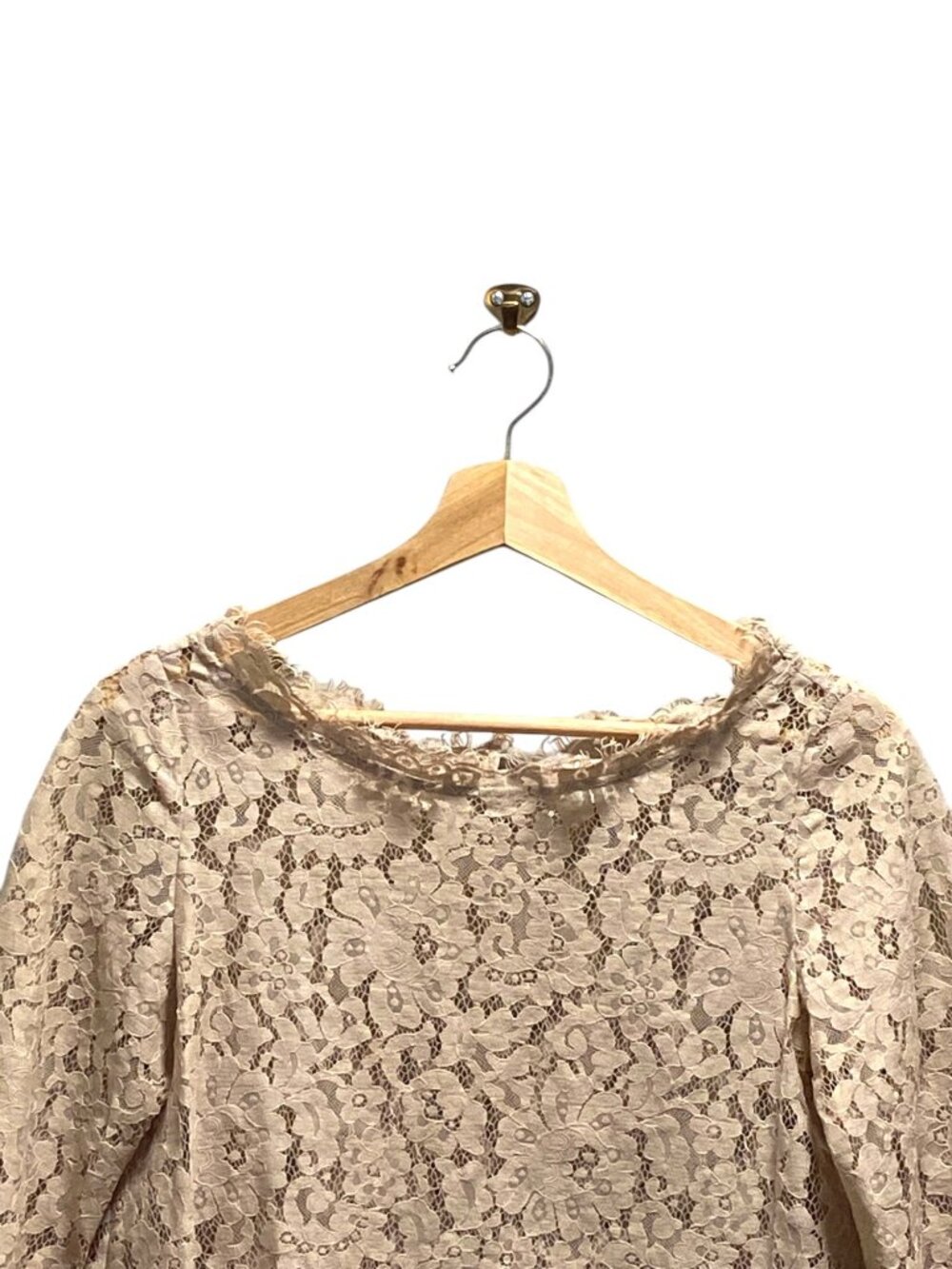 Joie Allover Lace Blouse Beige Size S Romantic Coquette Spring Neutral Bohemian - Picture 6 of 13
